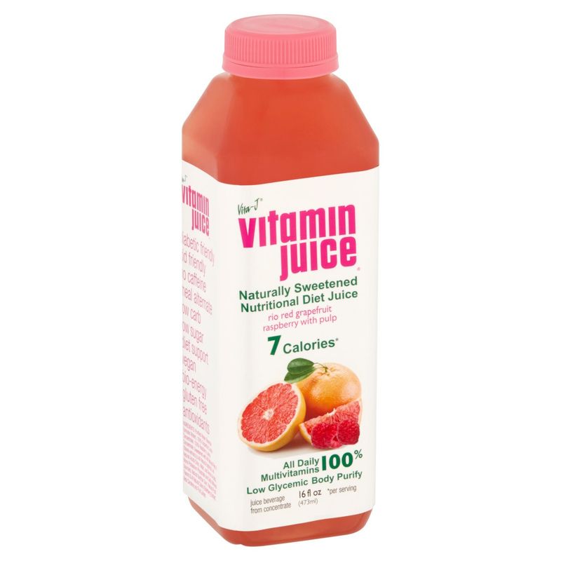 Vita-J Vitamin Juice Rio Red Grapefruit Raspberry with Pulp Juice, 16 fl oz