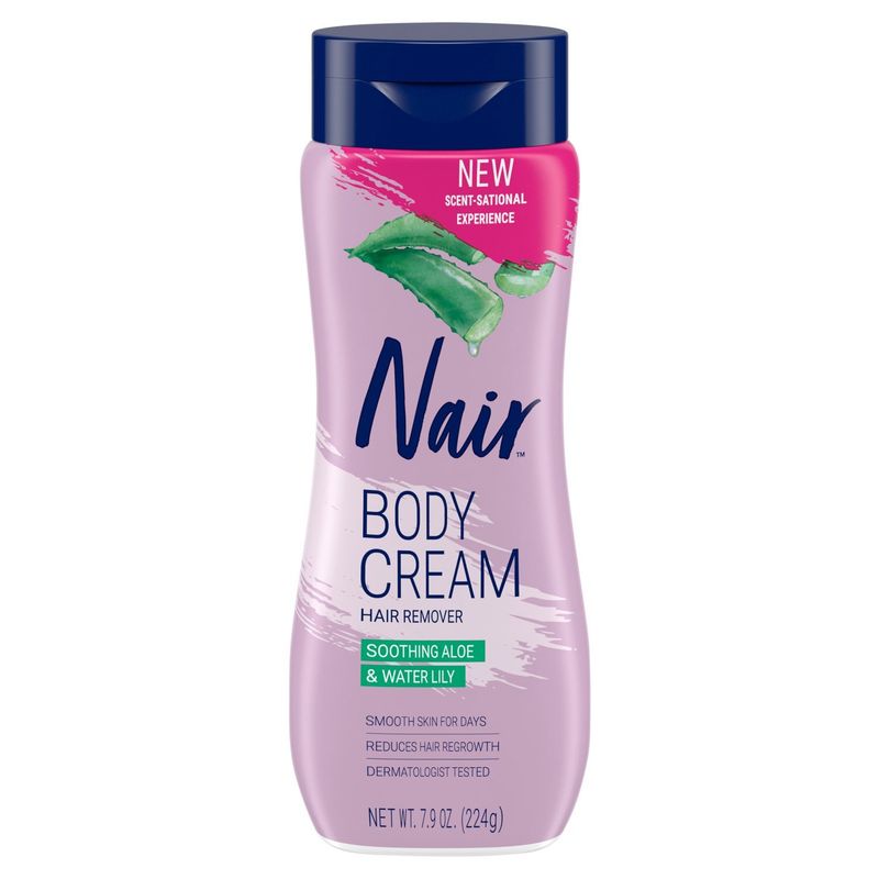 Nair Soothing Aloe &amp; Water Lily Hair Remover Body Cream, 7.9 oz
