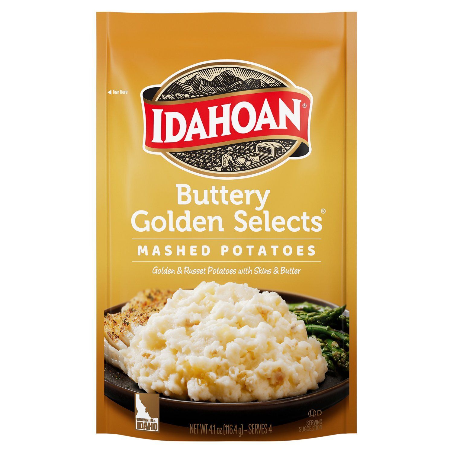 Idahoan Buttery Golden Selects Mashed Potatoes, 4.1 oz