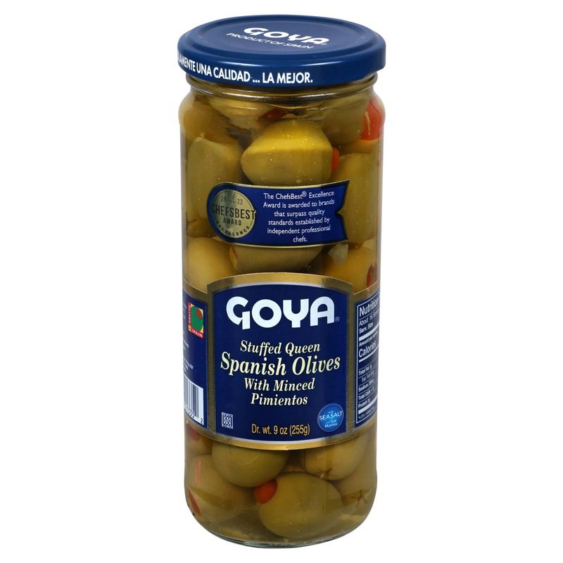Goya Stuffed Queen Spanish Olives with Minced Pimientos, 9 oz