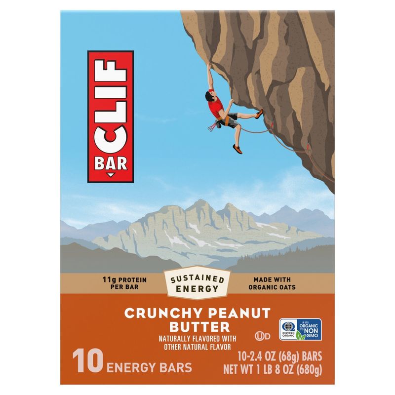 Clif Bar Crunchy Peanut Butter Energy Bars, 2.4 oz, 10 count