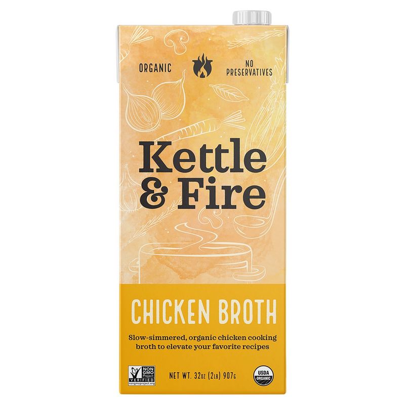 Kettle &amp; Fire Organic Chicken Broth, 32 oz
