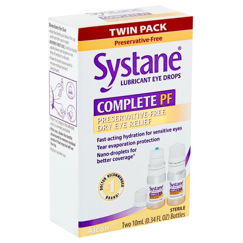 Systane Complete PF Lubricant Eye Drops Twin Pack, 0.34 fl oz, 2 count
