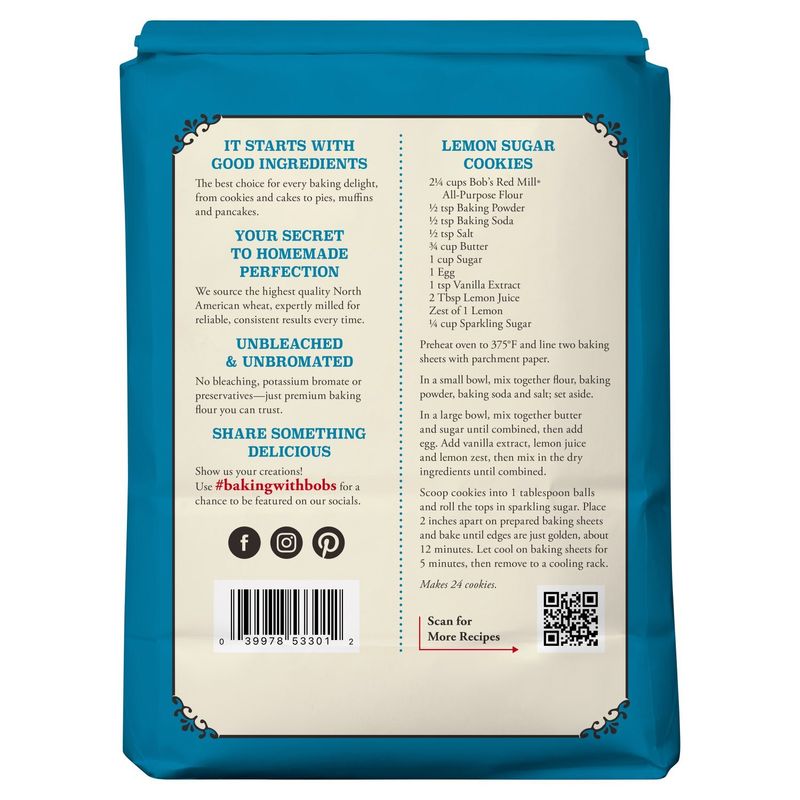 Bob's Red Mill Unbleached White All Purpose Flour, 5 lbs