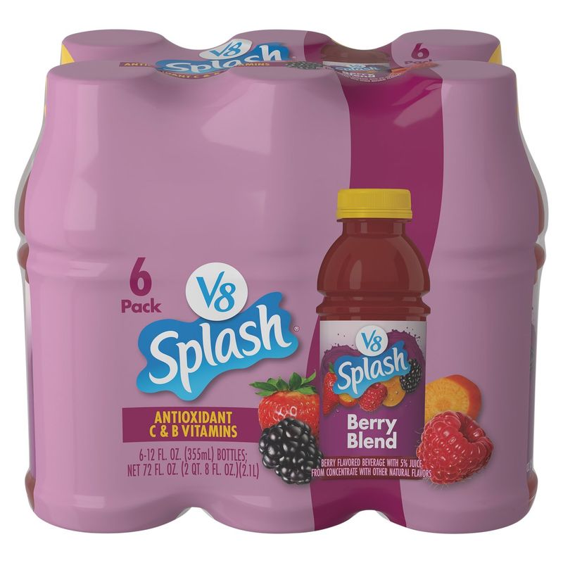 V8 Splash Berry Blend Flavored Juice Beverage, 12 fl oz, 6 count