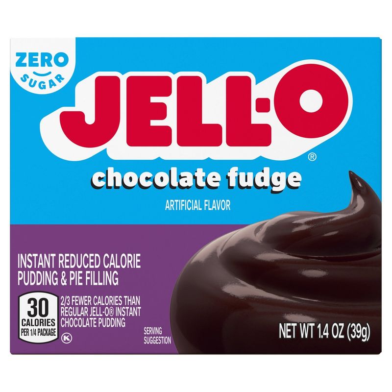 Jell-O Zero Sugar Chocolate Fudge Instant Reduced Calorie Pudding &amp; Pie Filling, 1.4 oz