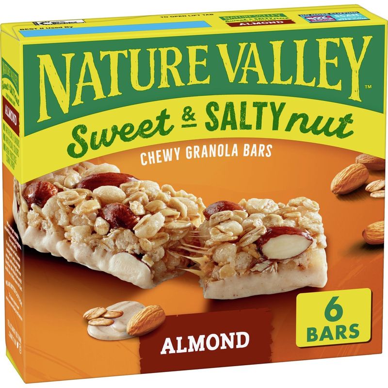 Nature Valley Sweet &amp; Salt Nut Almond Chewy Granola Bars, 1.2 oz, 6 count