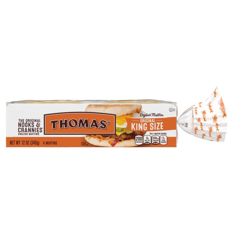 Thomas' Original King Size English Muffins, 4 count, 12 oz
