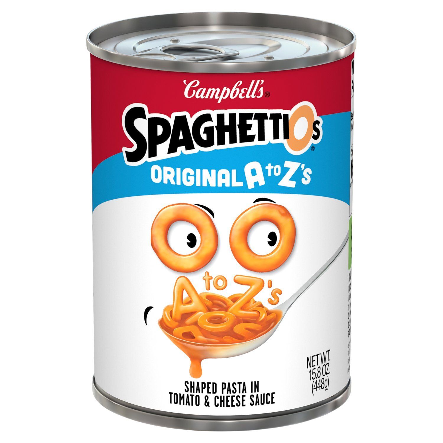 Campbell's SpaghettiOs Original A to Z's Shaped Pasta in Tomato &amp; Cheese Sauce, 15.8 oz