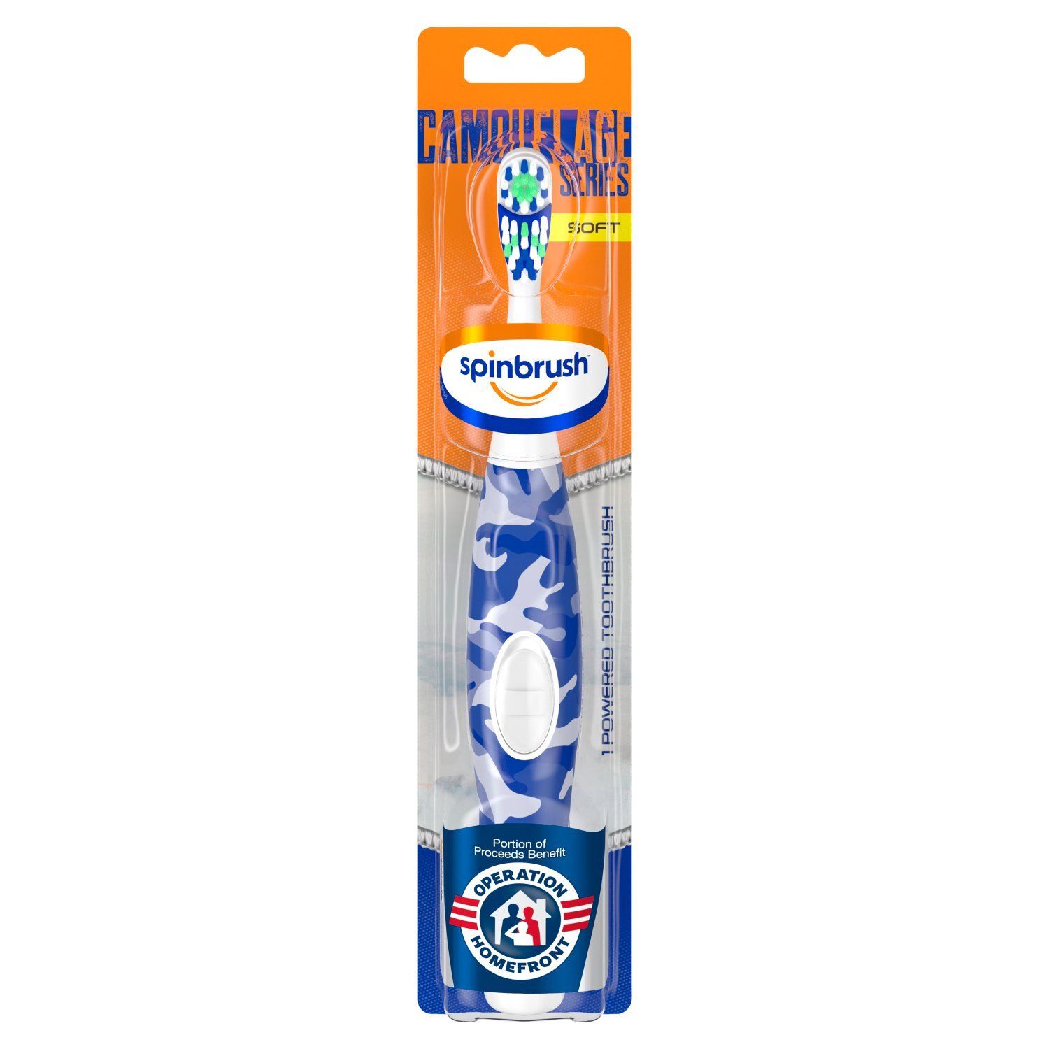 Spinbrush Camouflage Series Soft Powered Toothbrush, 1 count