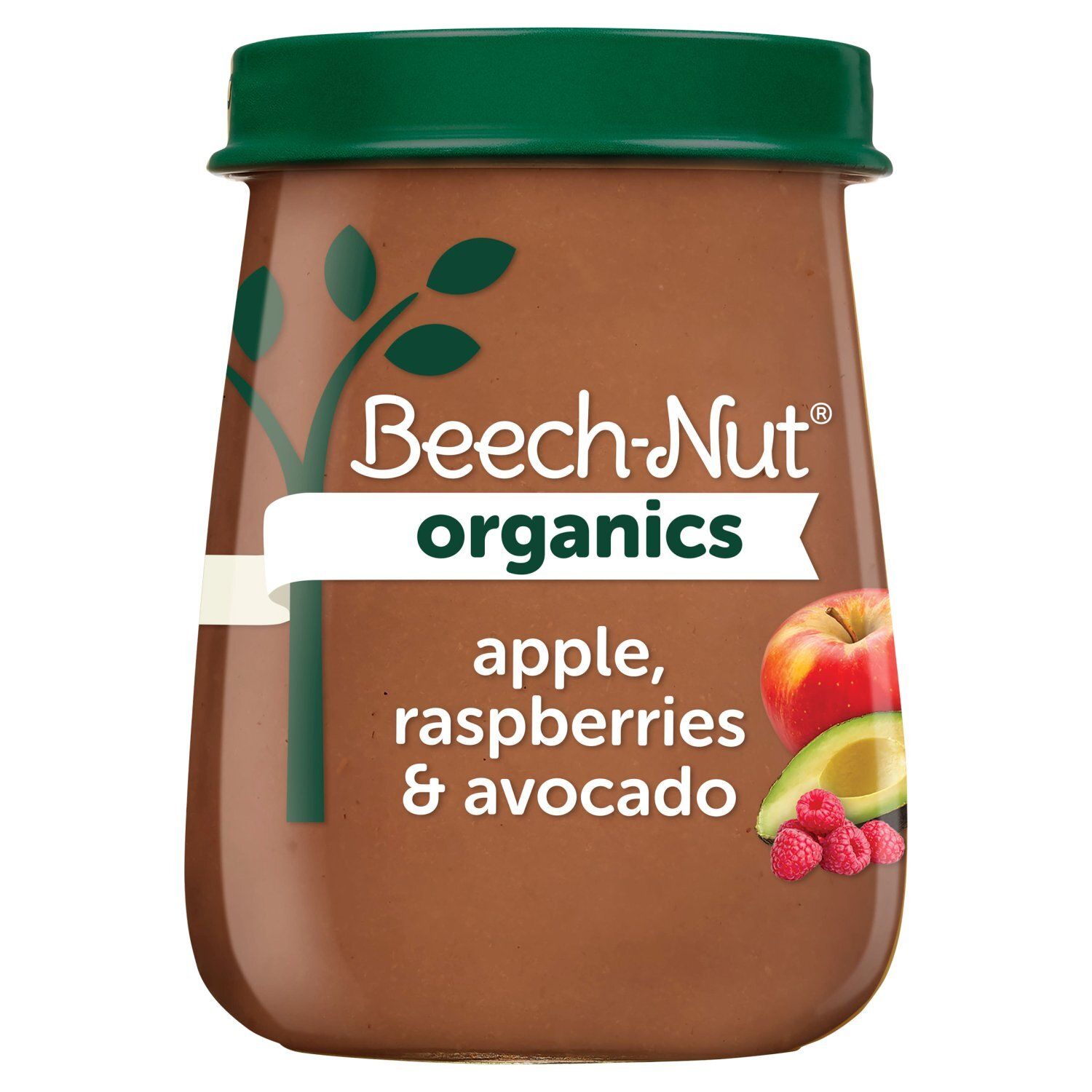 Beech-Nut Organics Apple, Raspberries &amp; Avocado Baby Food, Stage 2, 6 Months+, 4 oz
