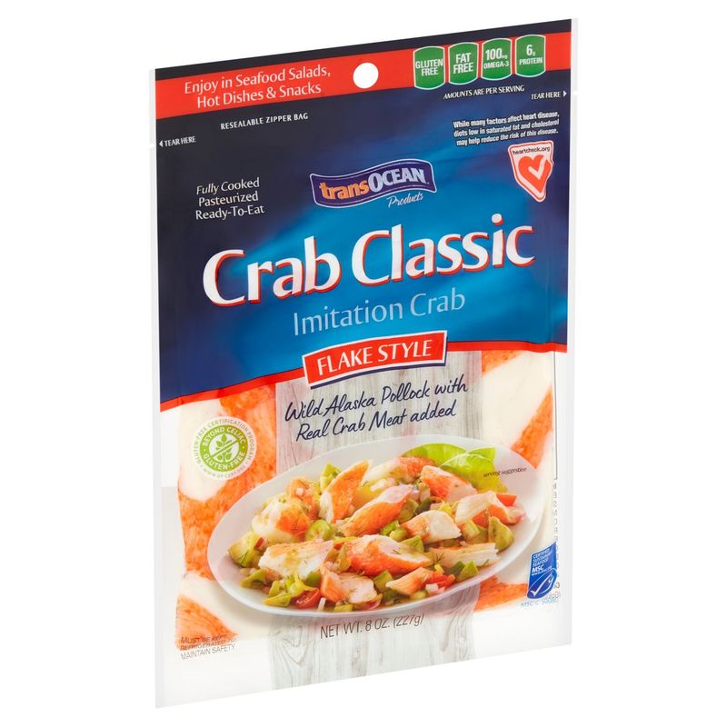 Trans Ocean Flake Style Classic Imitation Crab, 8 oz