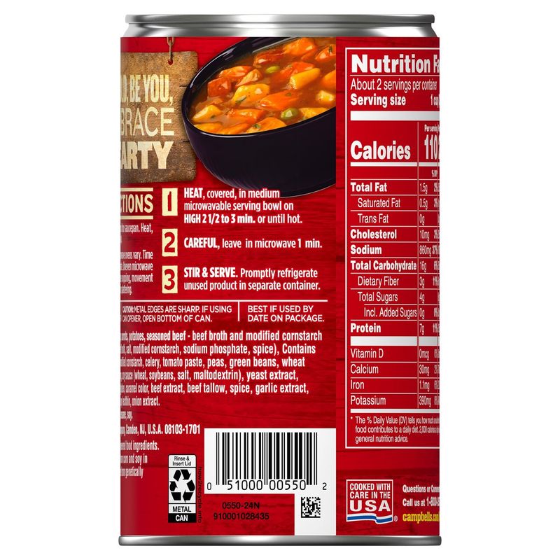 Campbell's Chunky Beef with Country Vegetables Soup, 18.8 oz