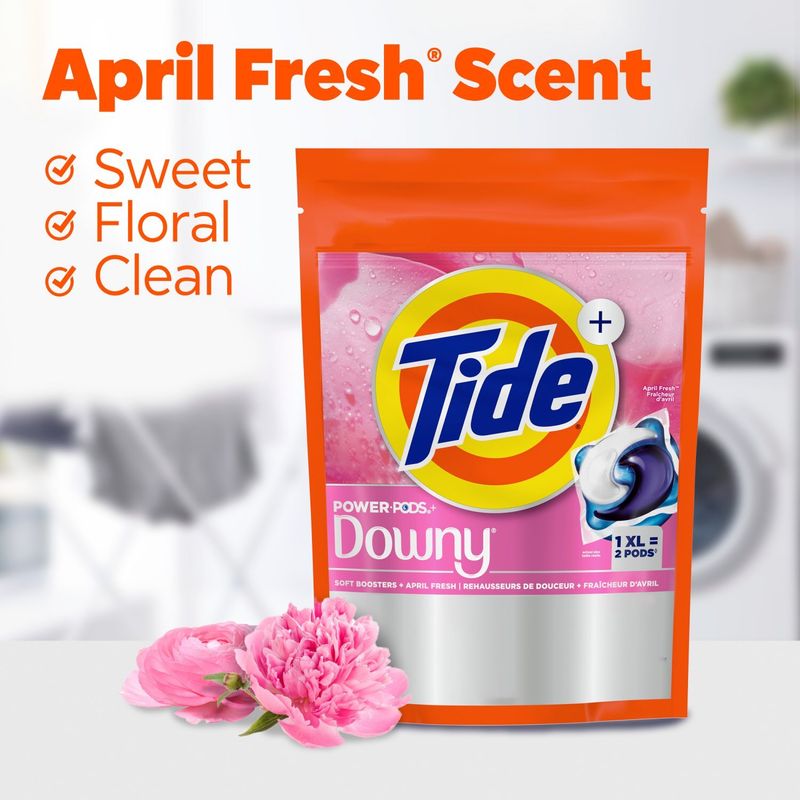 Tide+ Power PODS with Downy Laundry Detergent Pods, April Fresh Scent, 18 Count