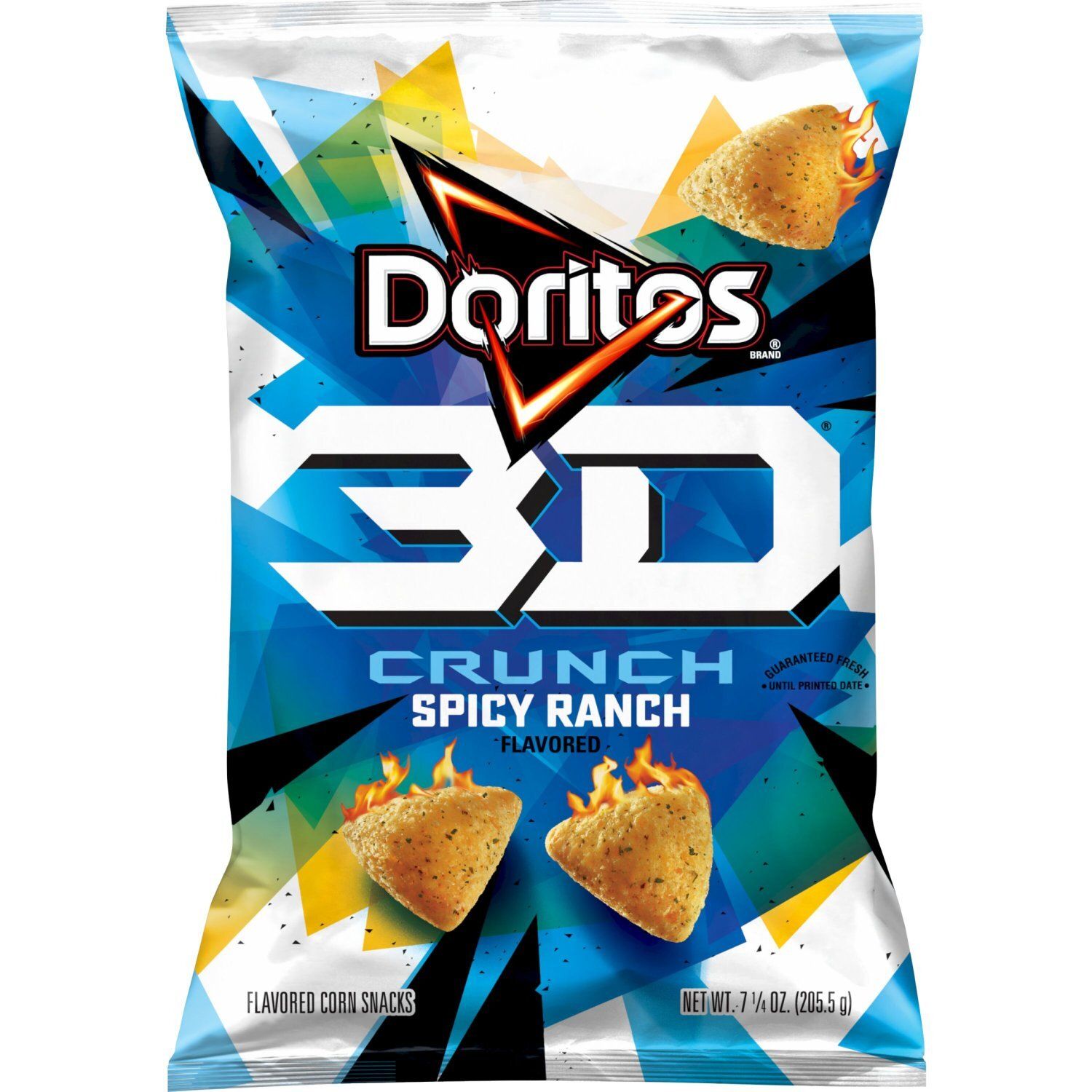 Doritos 3D Crunch Flavored Corn Snacks Spicy Ranch Flavored 7 1/4 Oz