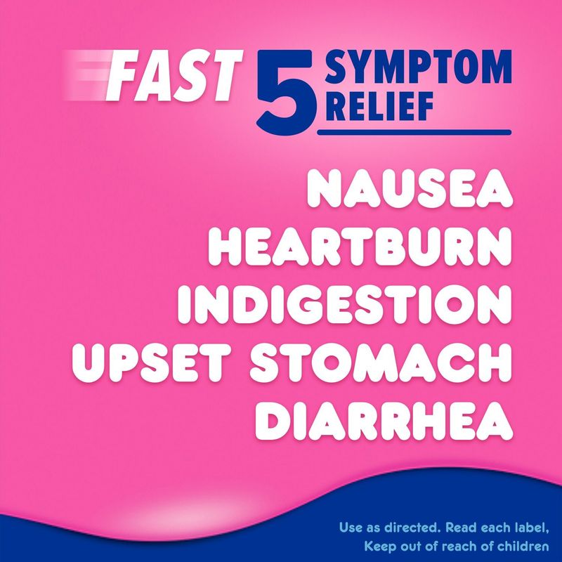 Pepto Bismol Liquid Ultra for Nausea, Heartburn, Indigestion, Upset Stomach, and Diarrhea - 5 Sympt