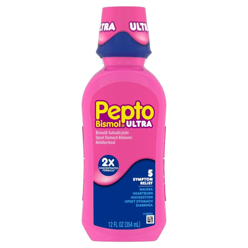 Pepto Bismol Liquid Ultra for Nausea, Heartburn, Indigestion, Upset Stomach, and Diarrhea - 5 Sympt