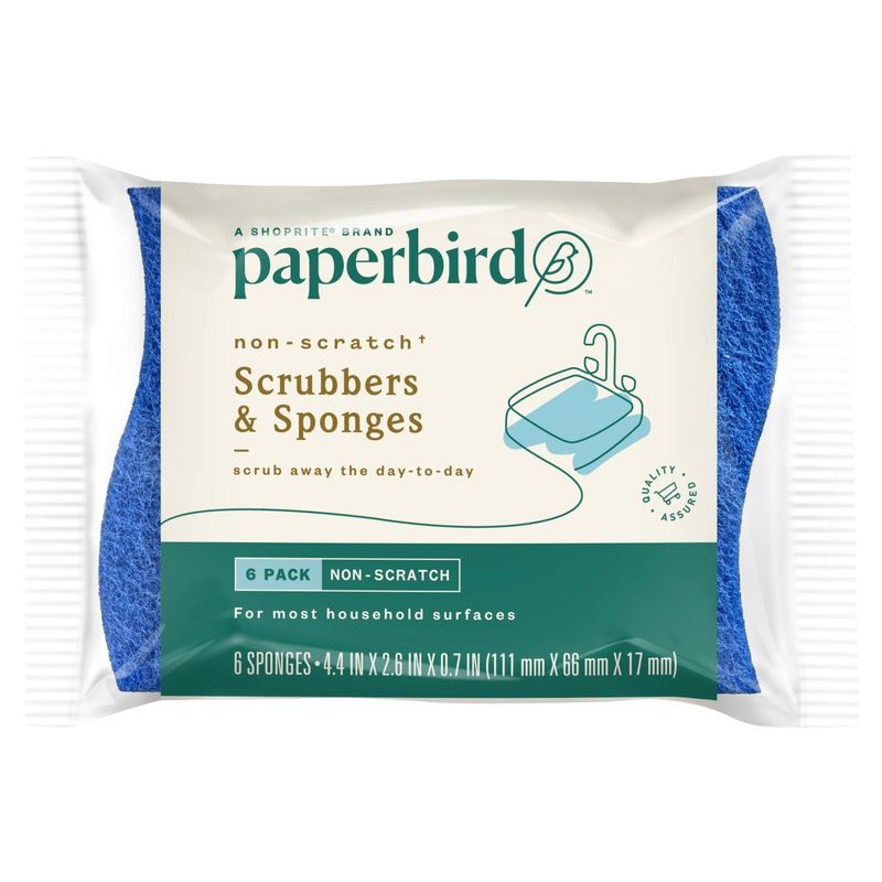 Paperbird Non-Scratch Scrubbers &amp; Sponges, 6 count