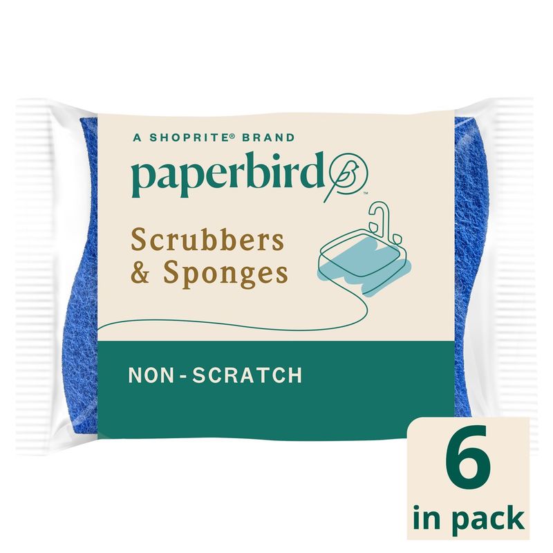 Paperbird Non-Scratch Scrubbers &amp; Sponges, 6 count