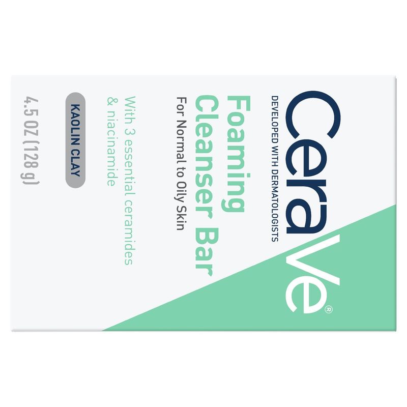 CeraVe Foaming Cleansing Bar, Kaolin Clay - 4.5 oz