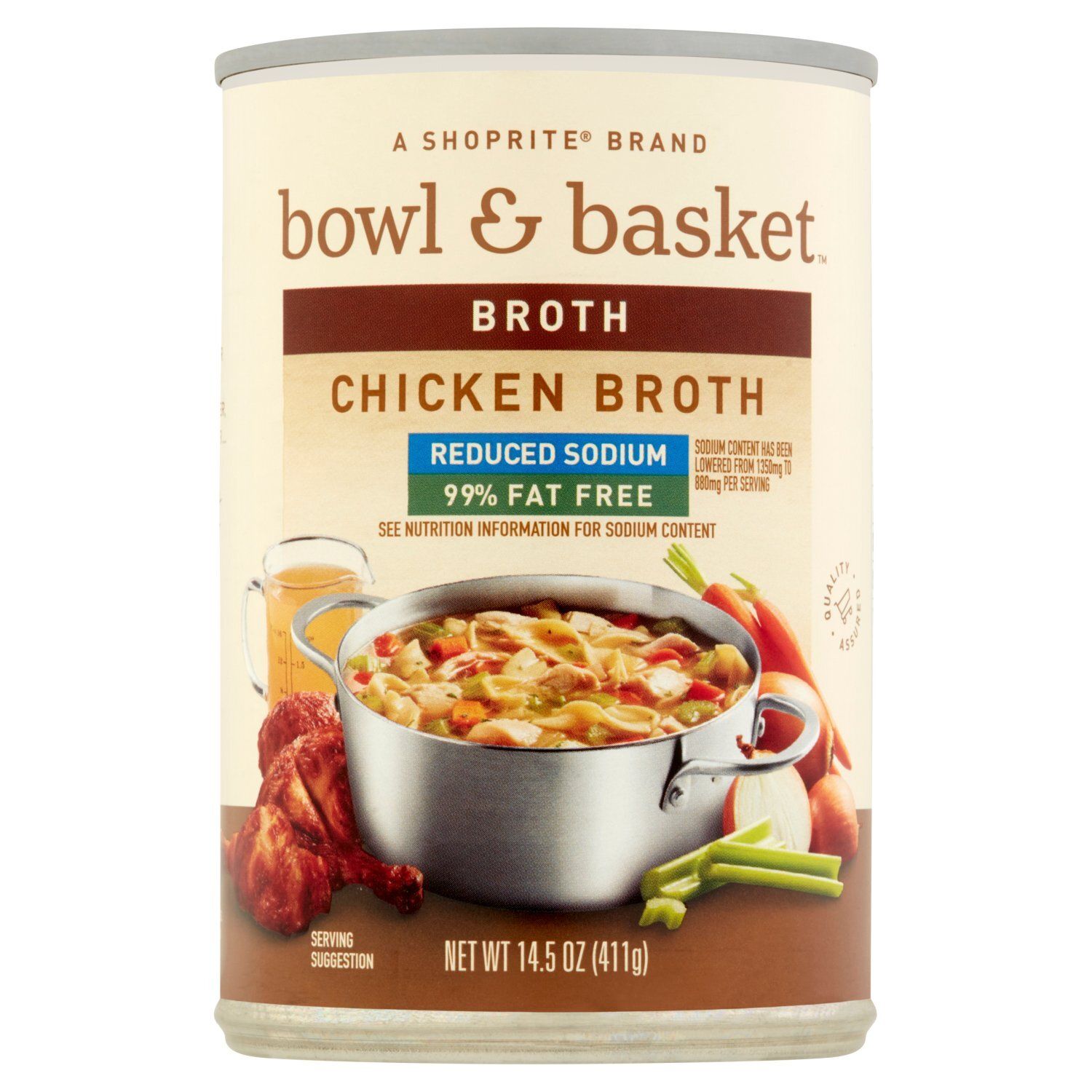 Bowl &amp; Basket Reduced Sodium 99% Fat Free Chicken Broth, 14.5 oz