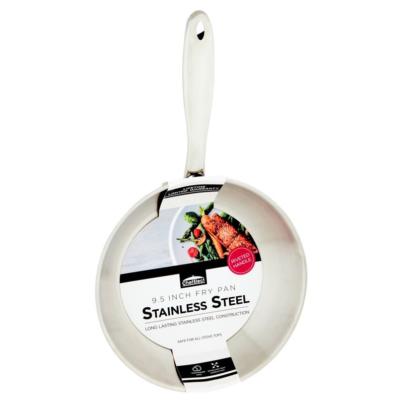 ChefElect Stainless Steel 9.5 Inch Fry Pan