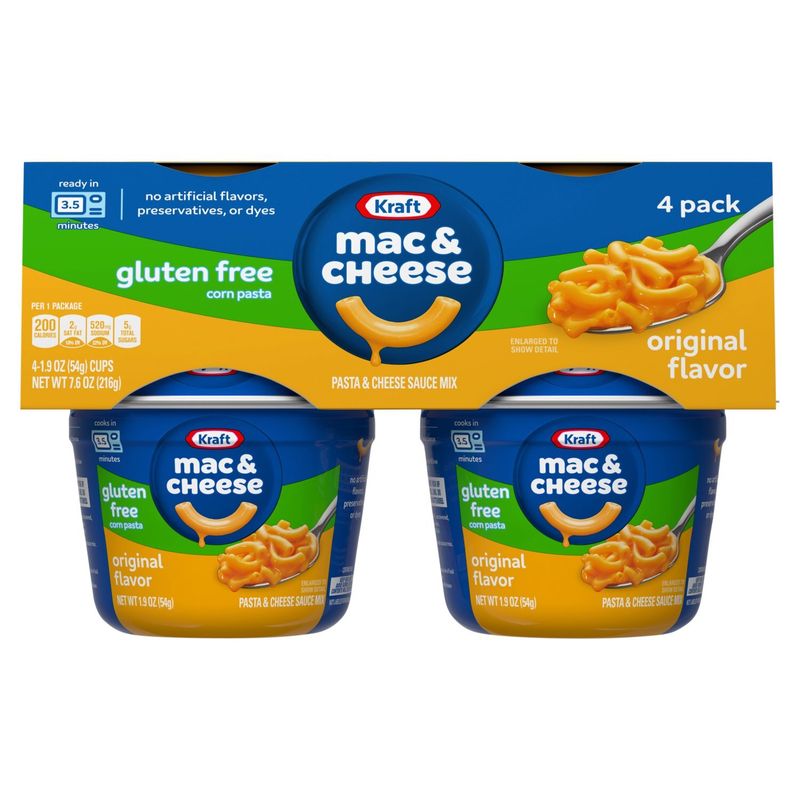 Kraft Mac &amp; Cheese Original Flavor Pasta &amp; Cheese Sauce Mix, 1.9 oz, 4 count