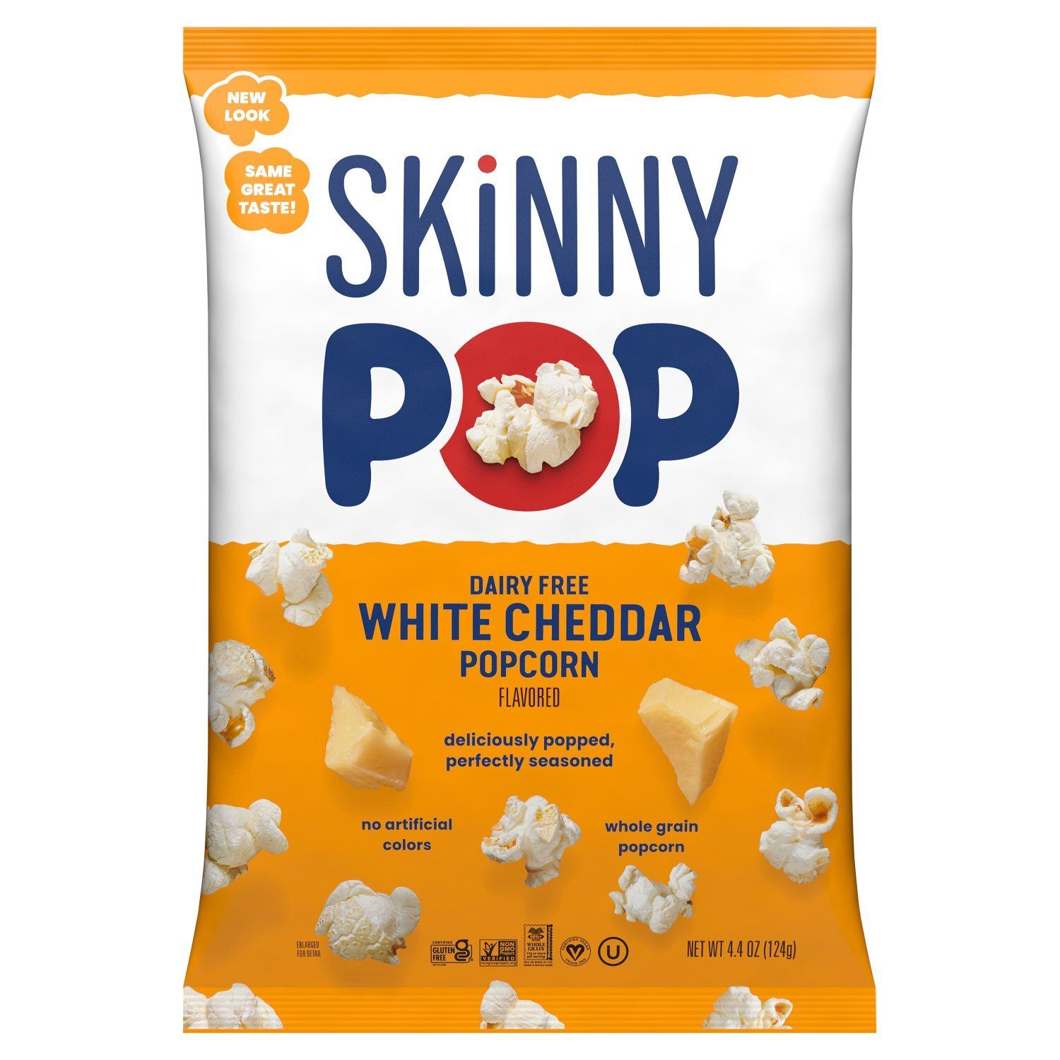 Skinny Pop Dairy Free White Cheddar Flavored Popcorn, 4.4 oz