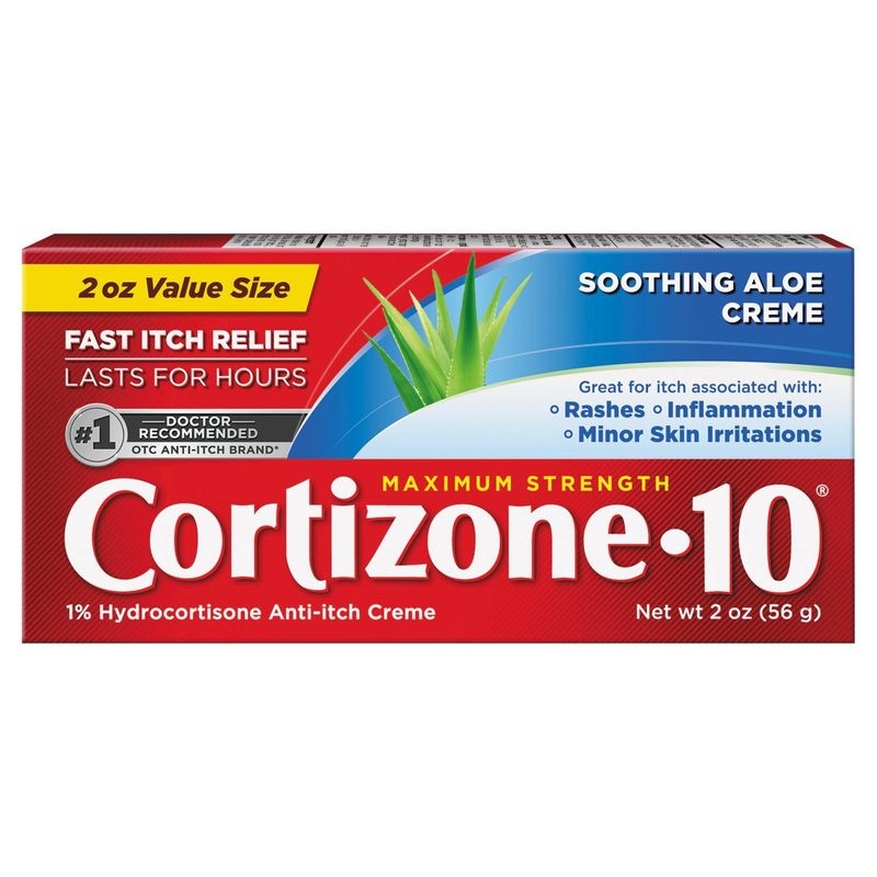 Cortizone-10 Maximum Strength Soothing Aloe Anti-Itch Creme Value Size, 2 oz