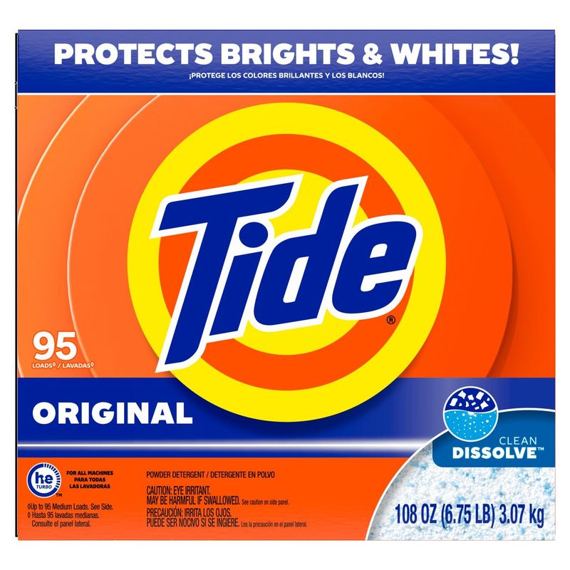 Tide Powder Laundry Detergent, Original Scent, 95 Loads, 108 oz