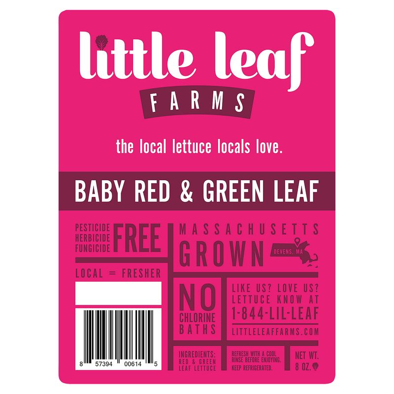 Little Leaf Farms Baby Red &amp; Green Leaf, 8 oz