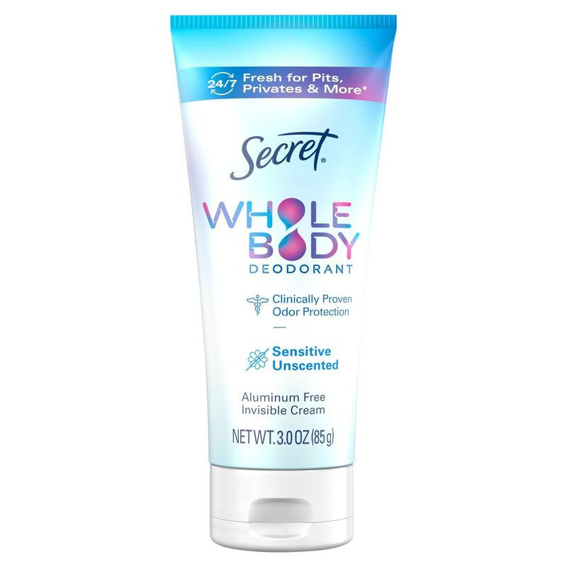 Secret Sensitive Unscented Whole Body Deodorant, 3.0 oz