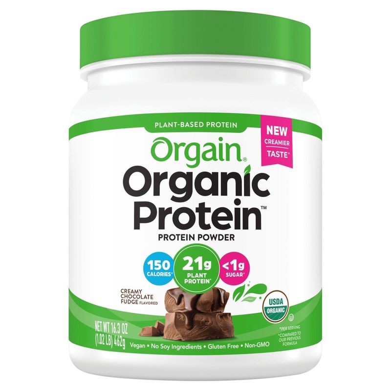 Orgain Organic Protein Creamy Chocolate Fudge Flavored Protein Powder, 16.3 oz