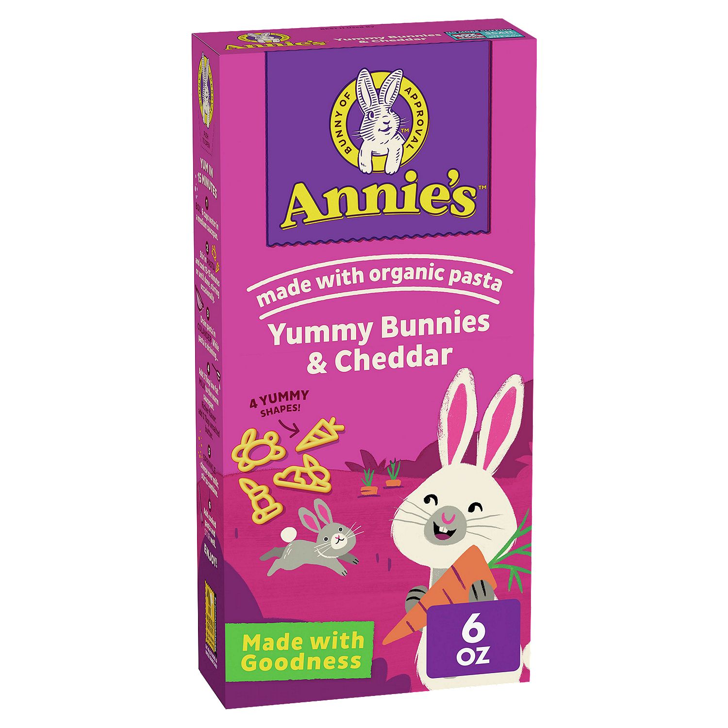 Annie's Yummy Bunnies &amp; Cheddar Pasta &amp; Cheese, 6 oz
