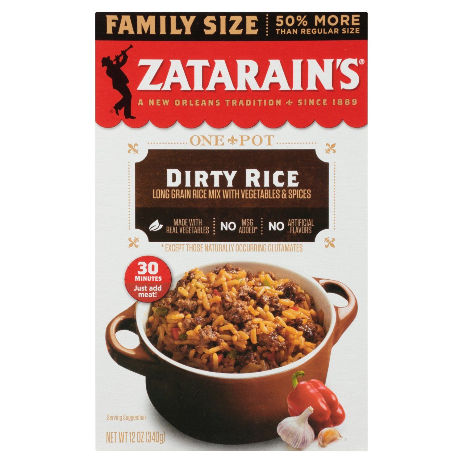 Zatarain's One Pot Dirty Rice Family Size, 12 oz