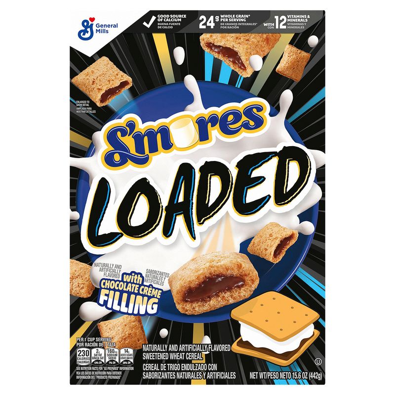General Mills S'mores Loaded with Chocolate Crème Filling Sweetened Wheat Cereal, 15.6 oz