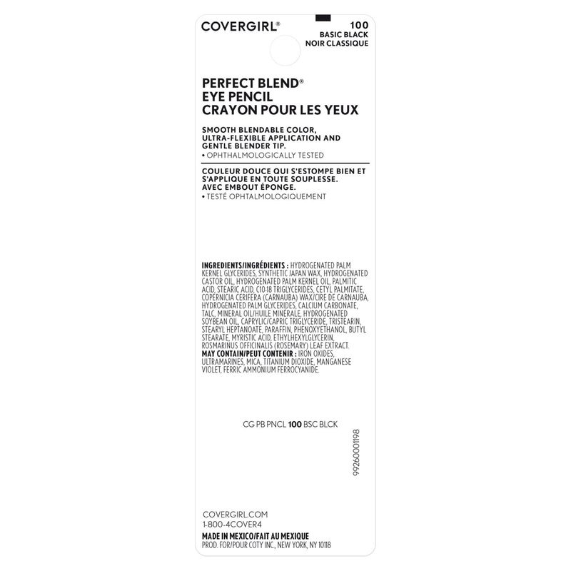 Covergirl Perfect Blend 100 Basic Black Eye Pencil, 0.03 fl oz