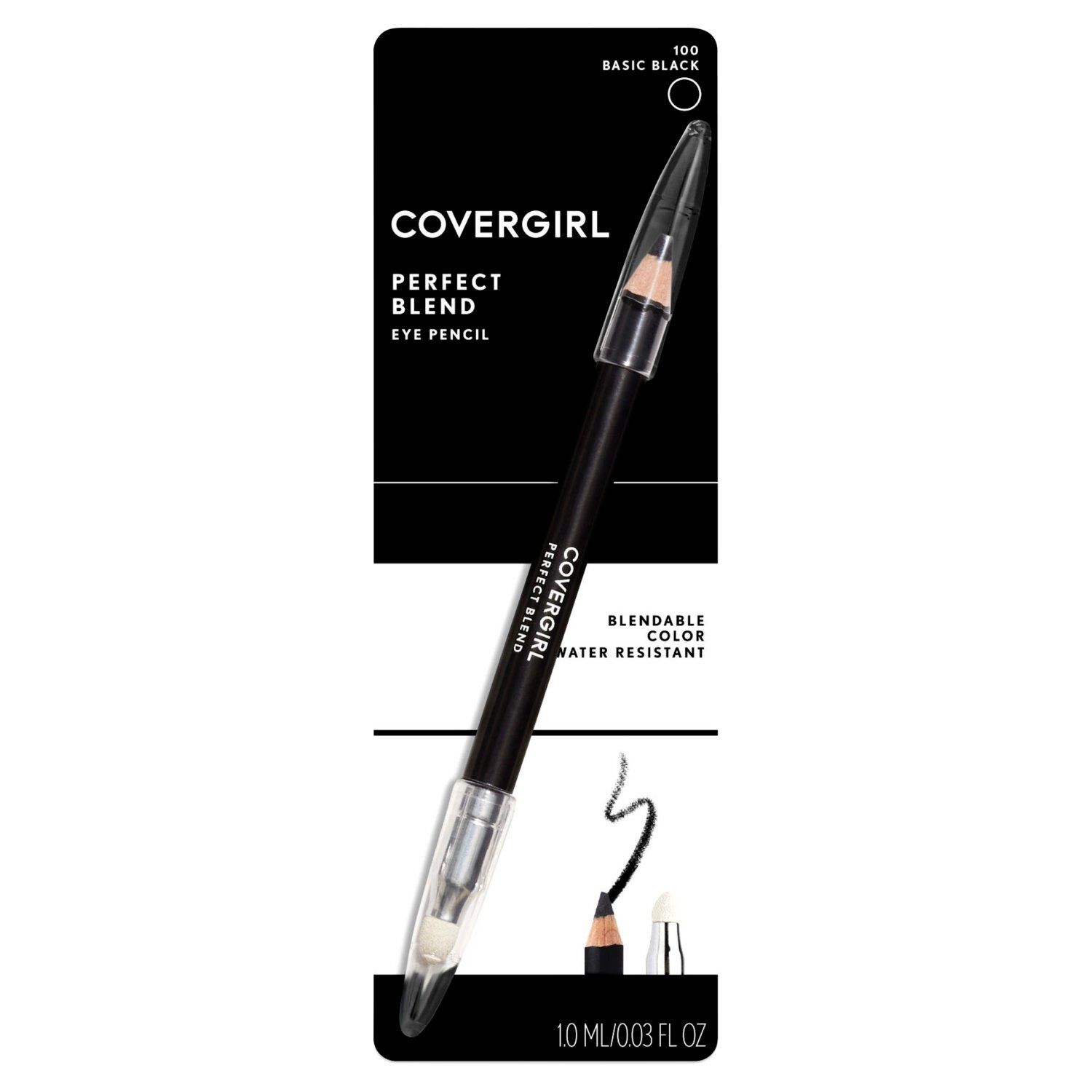 Covergirl Perfect Blend 100 Basic Black Eye Pencil, 0.03 fl oz