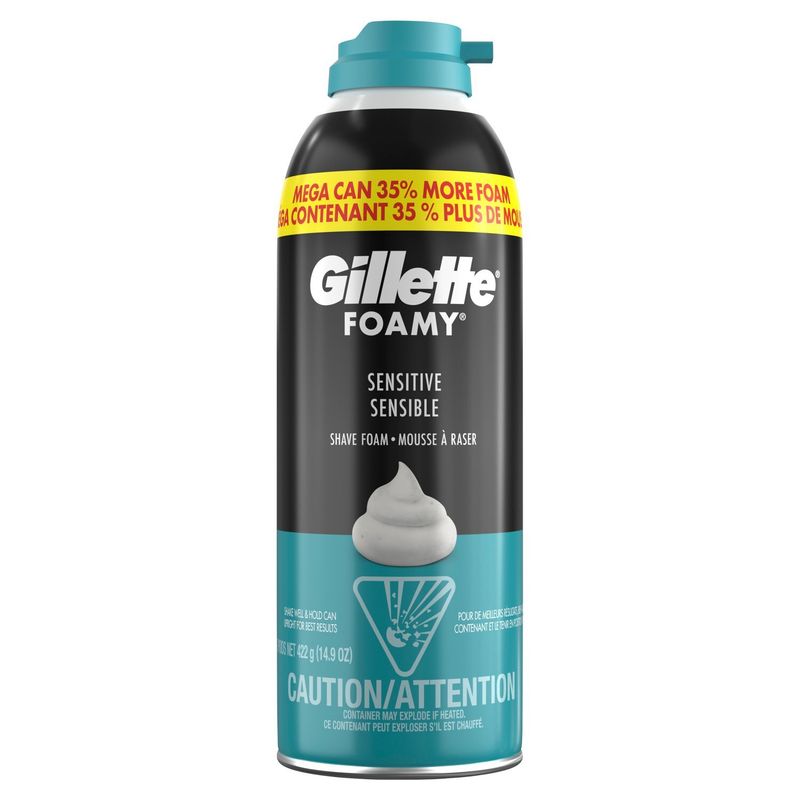 Gillette Foamy Sensitive Shave Foam, 14.9 oz