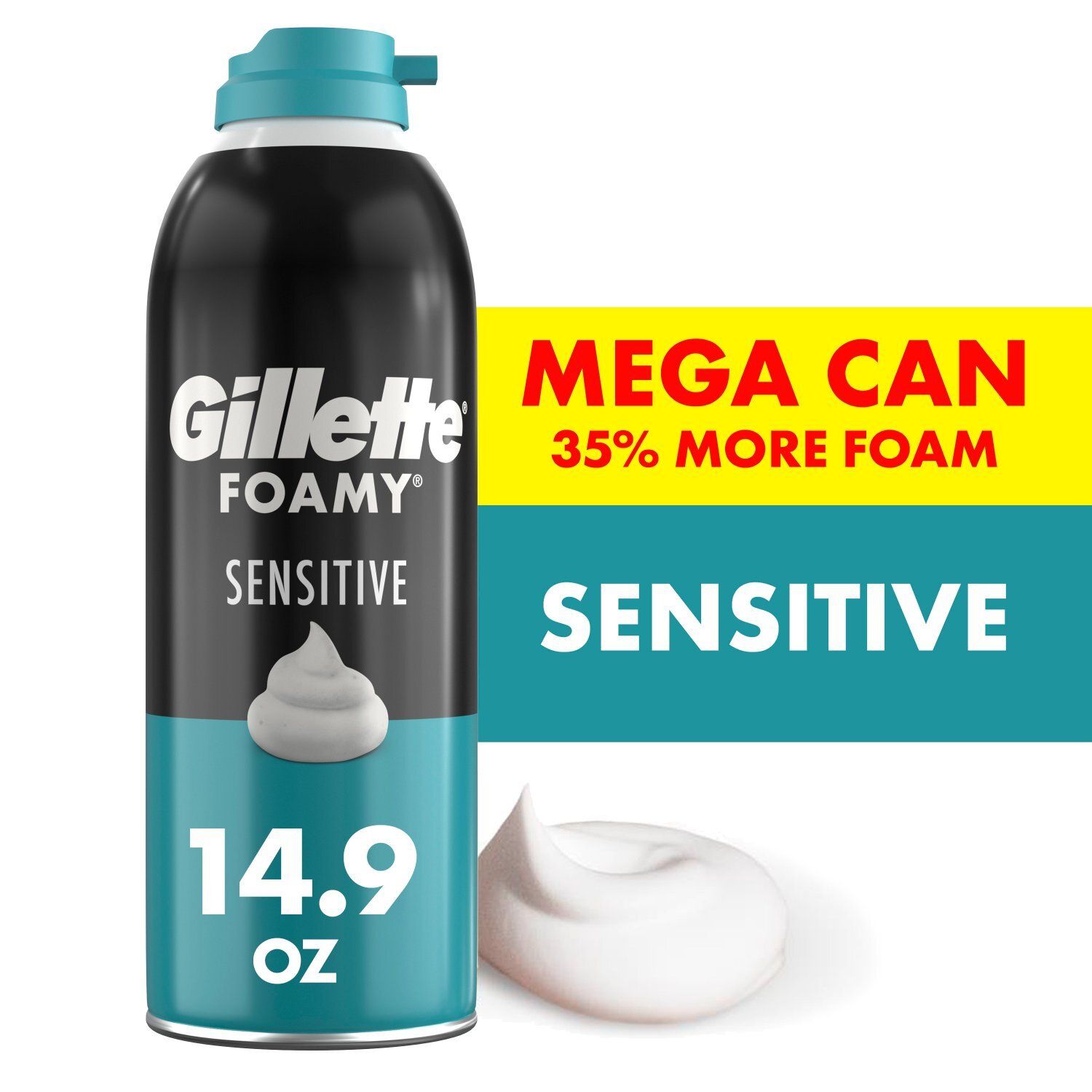 Gillette Foamy Sensitive Shave Foam, 14.9 oz
