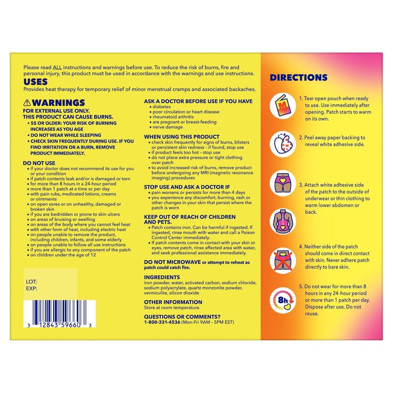 Midol Heat Vibes Menstrual Heat Patches, 3 count