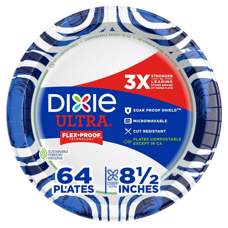 Dixie Ultra 8½ in Paper Plates, 64 count