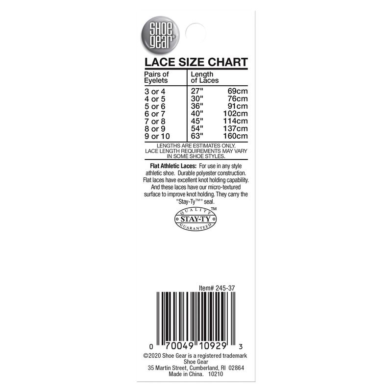 Shoe Gear 36" Athletic Flat Laces, 1 pair