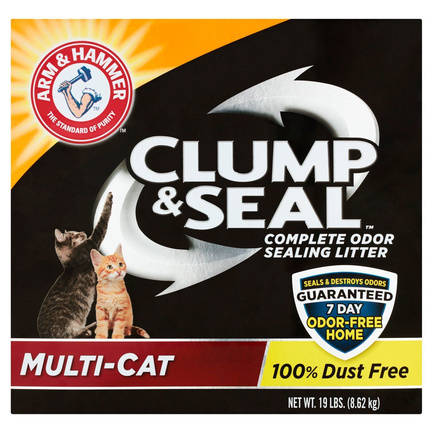 Arm &amp; Hammer Clump &amp; Seal Multi-Cat Complete Odor Sealing Litter, 19 lbs