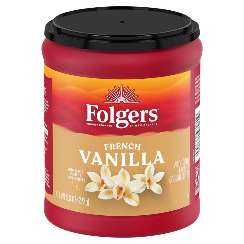 Folgers French Vanilla Ground Coffee, 9.6 oz