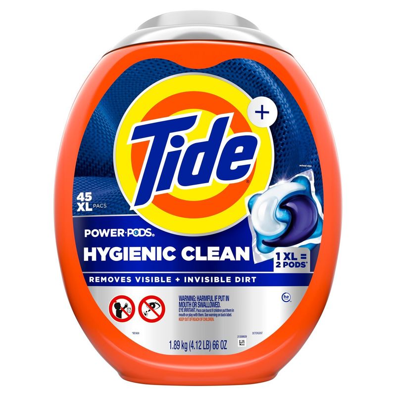 Tide+ Hygienic Clean Power PODS Laundry Detergent Pods, Original Scent, 45 Count