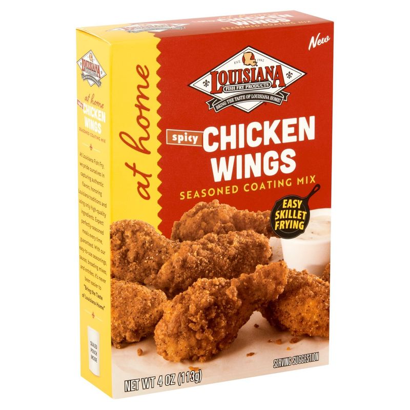 Louisiana Fish Fry Products At Home Spicy Chicken Wings Seasoned Coating Mix, 4 oz