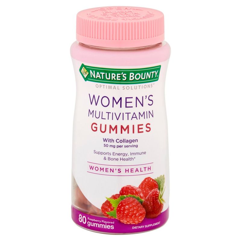 Nature's Bounty Optimal Solutions Women's Multivitamin Raspberry Flavored Gummies, 50 mg, 80 count