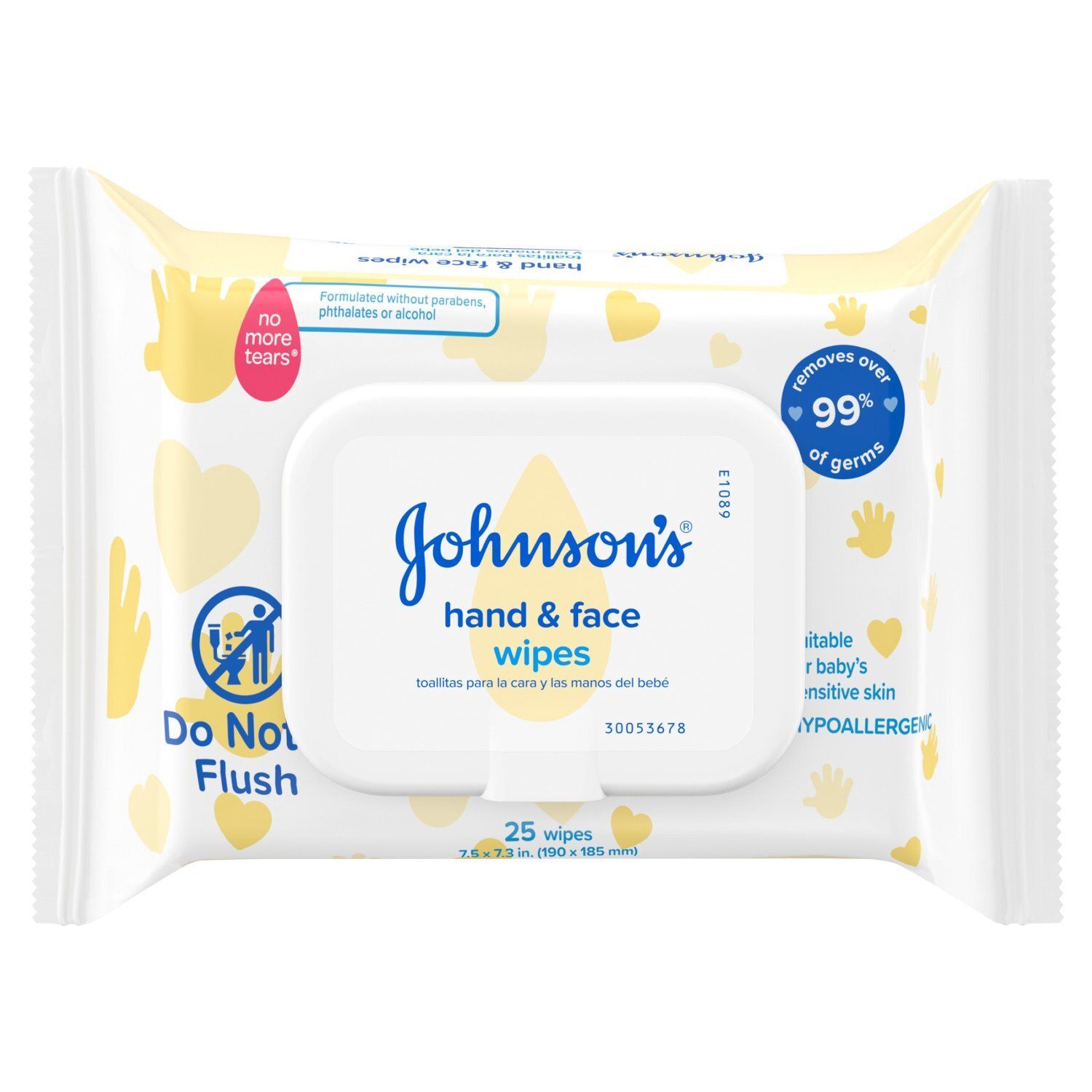 Johnson's Hand &amp; Face Wipes, 25 count