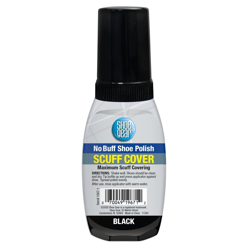 Shoe Gear Black Scuff Cover No Buff Shoe Polish, 2.5 fl oz